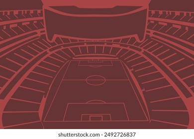 Soccer Football Stadium Outline Shape Silhouette Vector for Background