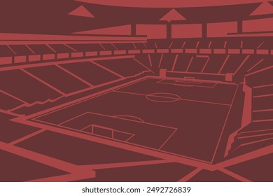 Fußball-Stadion Outline Form Silhouette Vektorgrafik für Hintergrund