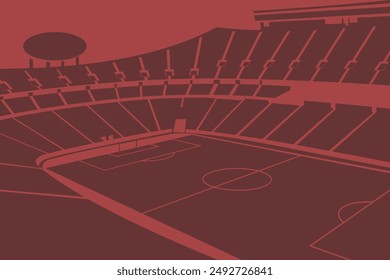 Soccer Football Stadium Outline Shape Silhouette Vector for Background