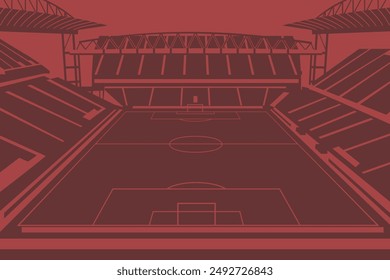 Soccer Football Stadium Outline Shape Silhouette Vector for Background