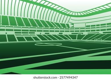 Soccer Football Stadium Outline Shape Colorful Gradient Silhouette Vector for Background