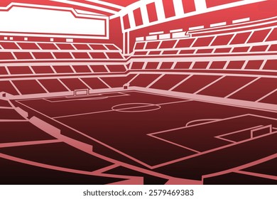 Soccer Football Stadium Outline Shape Colorful Gradient Silhouette Vector for Background