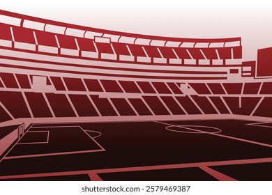 Soccer Football Stadium Outline Shape Colorful Gradient Silhouette Vector for Background