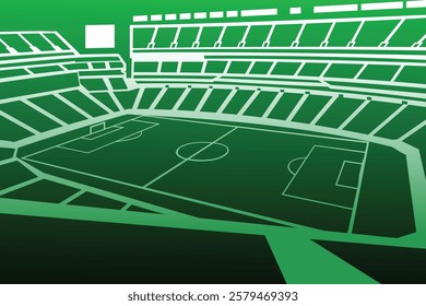 Soccer Football Stadium Outline Shape Colorful Gradient Silhouette Vector for Background
