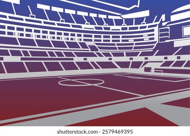 Soccer Football Stadium Outline Shape Colorful Gradient Silhouette Vector for Background