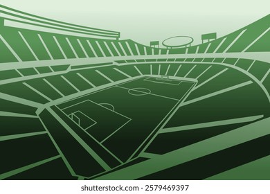 Soccer Football Stadium Outline Shape Colorful Gradient Silhouette Vector for Background