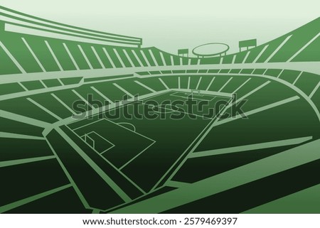 Soccer Football Stadium Outline Shape Colorful Gradient Silhouette Vector for Background