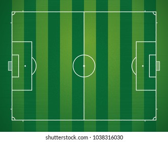 Soccer or football stadium pitch field vector illustration