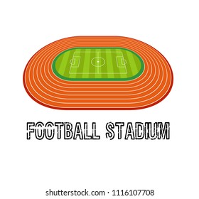 soccer or football stadium with red Running Tracks. perspective view