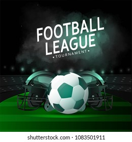 soccer football stadium spotlight, halmat and scoreboard background with  light vector