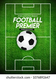 Soccer football stadium spotlight and scoreboard background with light 