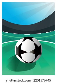 Soccer football stadium spotlight vector illustration.