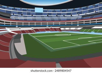 Soccer Football Stadium World Cup 2026 Colored Vector for Background