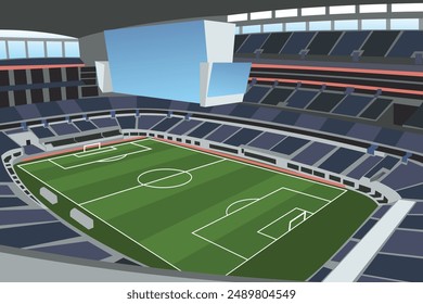 Soccer Football Stadium world cup 2026 Colored Vector for Background