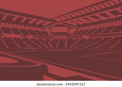 Soccer Football Stadium World Cup 2026 Outline Shape Silhouette Vector for Background