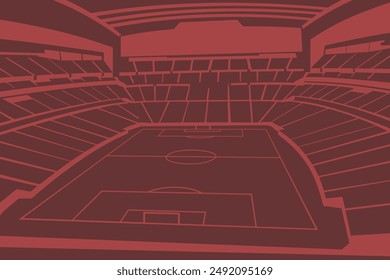 Fußball-Stadion Weltmeisterschaft 2026 Outline Shape Silhouette Vektorgrafik für Hintergrund