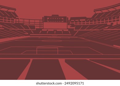 Soccer Football Stadium World Cup 2026 Outline Shape Silhouette Vector for Background