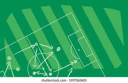Soccer and football striped field with movements