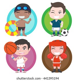 Soccer / Football team cartoon character vector illustration