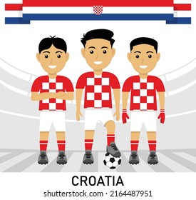 Soccer Football Team Croatia Flat design