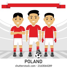 Soccer Football Team Poland Flat design