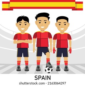 Soccer Football Team Spain Flat design