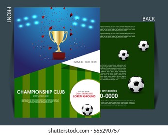 soccer football tournament championship game flyer stock vector