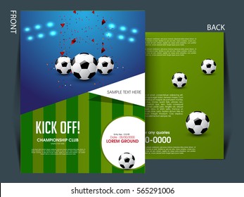 Soccer Football Tournament Championship Game Flyer Brochure Template