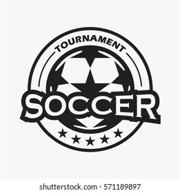 Soccer, Football Tournament Logo and Badge Vector Black and White