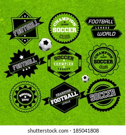 Soccer Football Typography Badge Design Element
