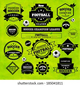 Soccer Football Typography Badge Design Element
