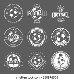 Soccer Football Typography Badge Design Element vector