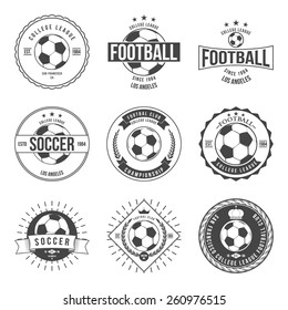 Soccer Football Typography Badge Design Element vector