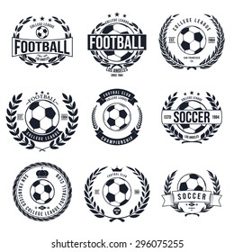 Soccer Football Typography Badge Design Element vector