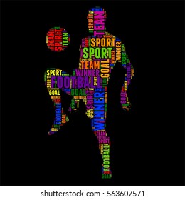 Soccer Football Typography Word Cloud Colorful Stock Vector (Royalty ...