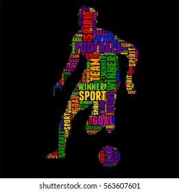 Soccer Football Typography Word Cloud Colorful Stock Vector (Royalty ...