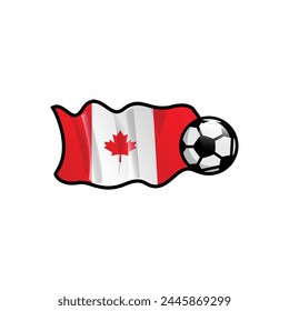 Soccer or football vector with canada national flag design