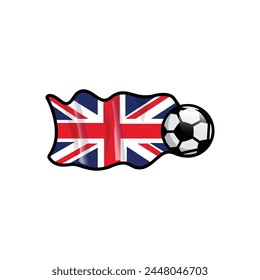 Soccer or football vector with united kingdom national flag design