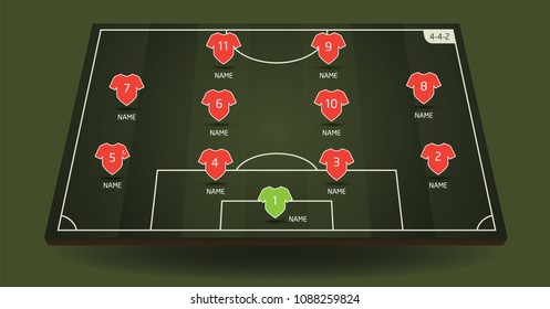 Soccer formation interface design 4-4-2