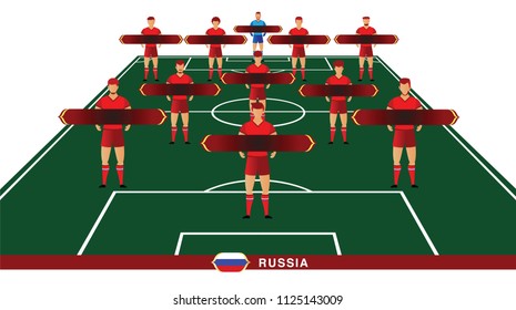 Soccer formation and tactic vector image