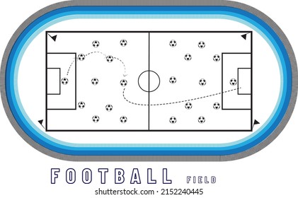 Formación de fútbol y táctica . Vector del concepto del campeonato mundial de fútbol 2022. Fútbol 2022.