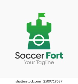 Plantilla de diseño de logotipos de Soccer Fort. Bueno para empresas, agencias, comunidad y Organización