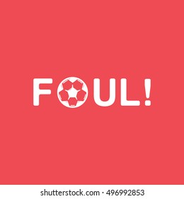 Soccer Foul Flat Icon On Red Background