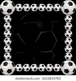 Soccer frame or border. Soccer ball frame with place for text. Vector illustration, vector format very easy to edit.