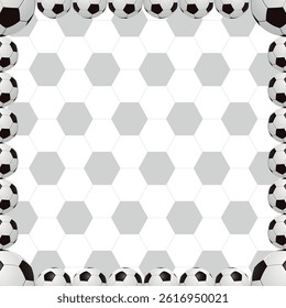 Soccer frame or border. Soccer ball frame with place for text. Vector illustration, vector format very easy to edit.
