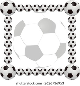 Soccer frame or border. Soccer ball frame with place for text. Vector illustration, vector format very easy to edit