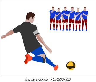 93 Football Free Kick Wall Stock Vectors, Images & Vector Art | Shutterstock