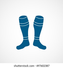 Soccer Gaiters Blue Flat Icon On White Background