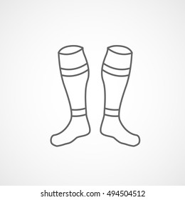 Soccer Gaiters Line Icon On White Background