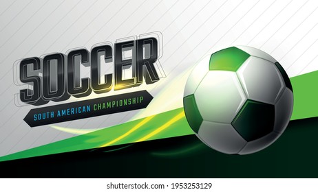 soccer game background with football and light effect